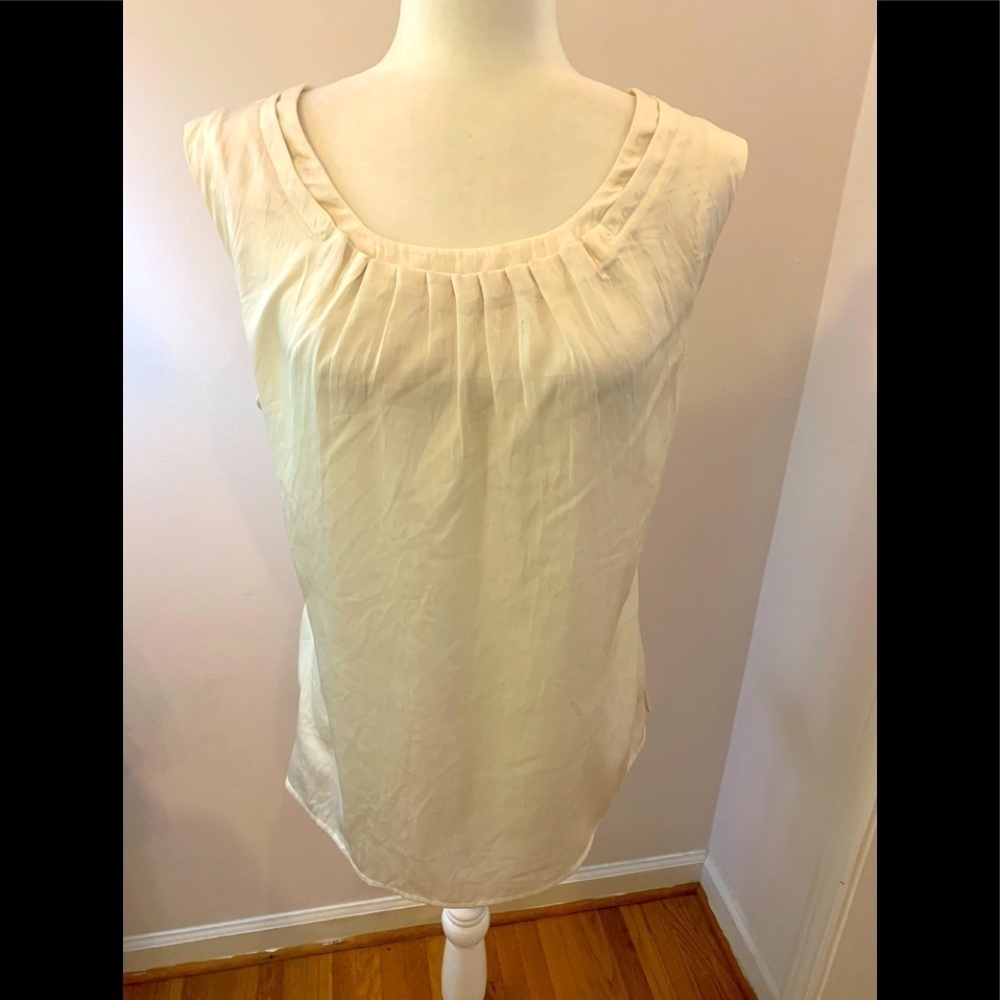 Talbots satiny soft white top, size M